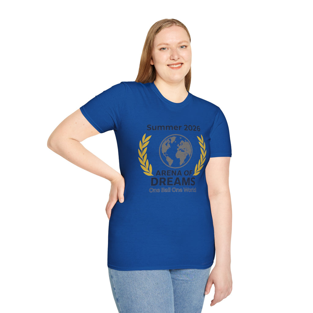 Arena of Dreams 2026 T-Shirt — 'One Ball One World' Summer Soccer Fan Tee