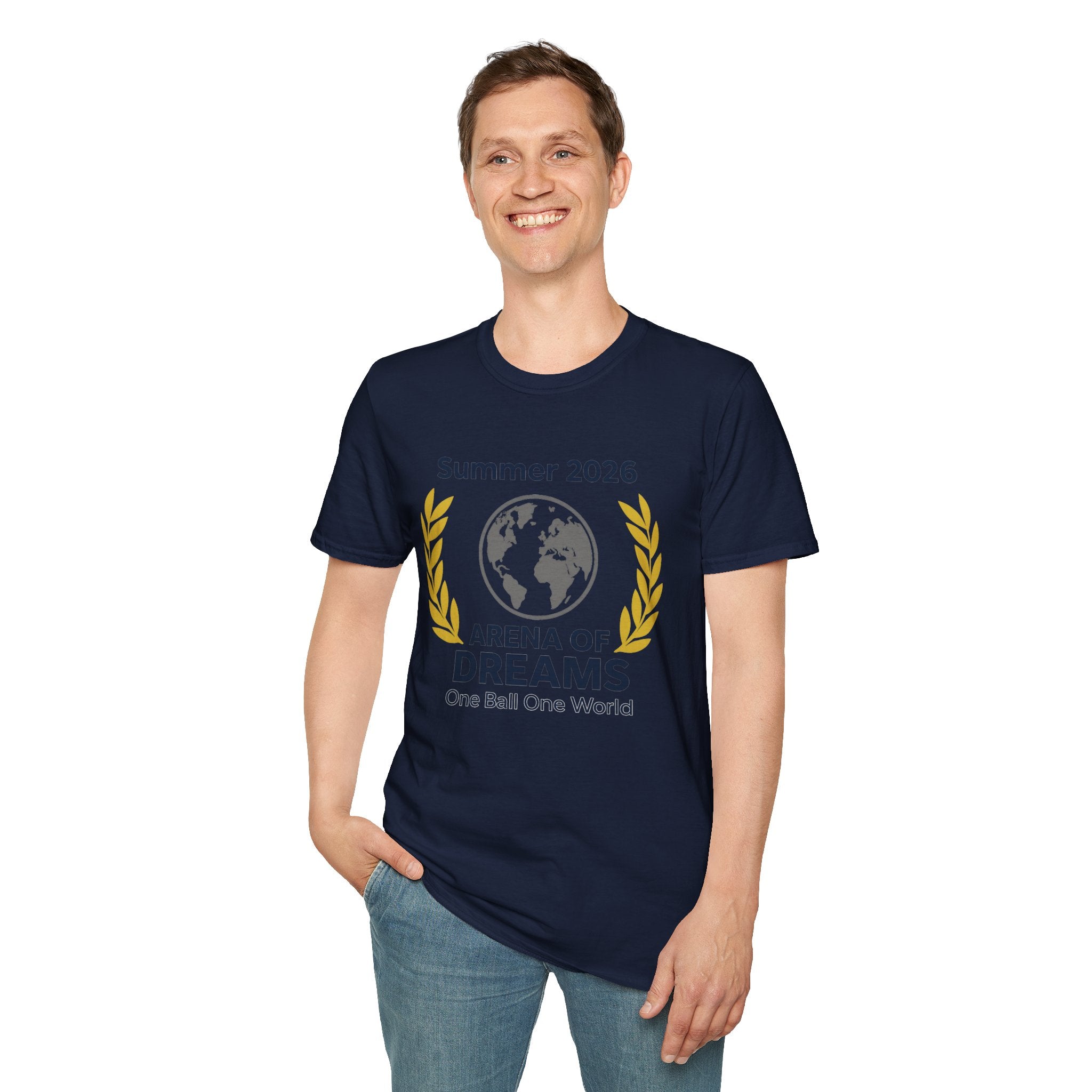 Arena of Dreams 2026 T-Shirt — 'One Ball One World' Summer Soccer Fan Tee