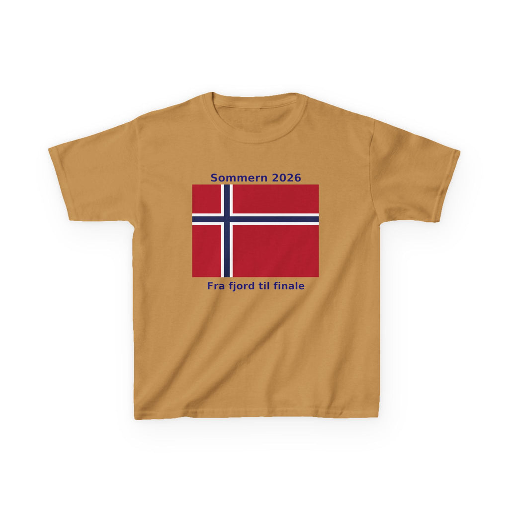 Kids T‑Shirt — Norwegian Flag «Sommern 2026» (Fra fjord til finale)