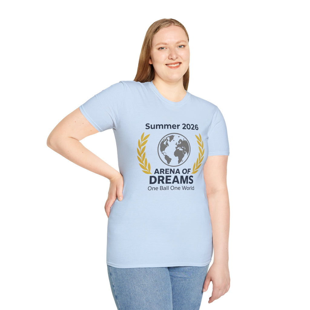 Arena of Dreams 2026 T-Shirt — 'One Ball One World' Summer Soccer Fan Tee
