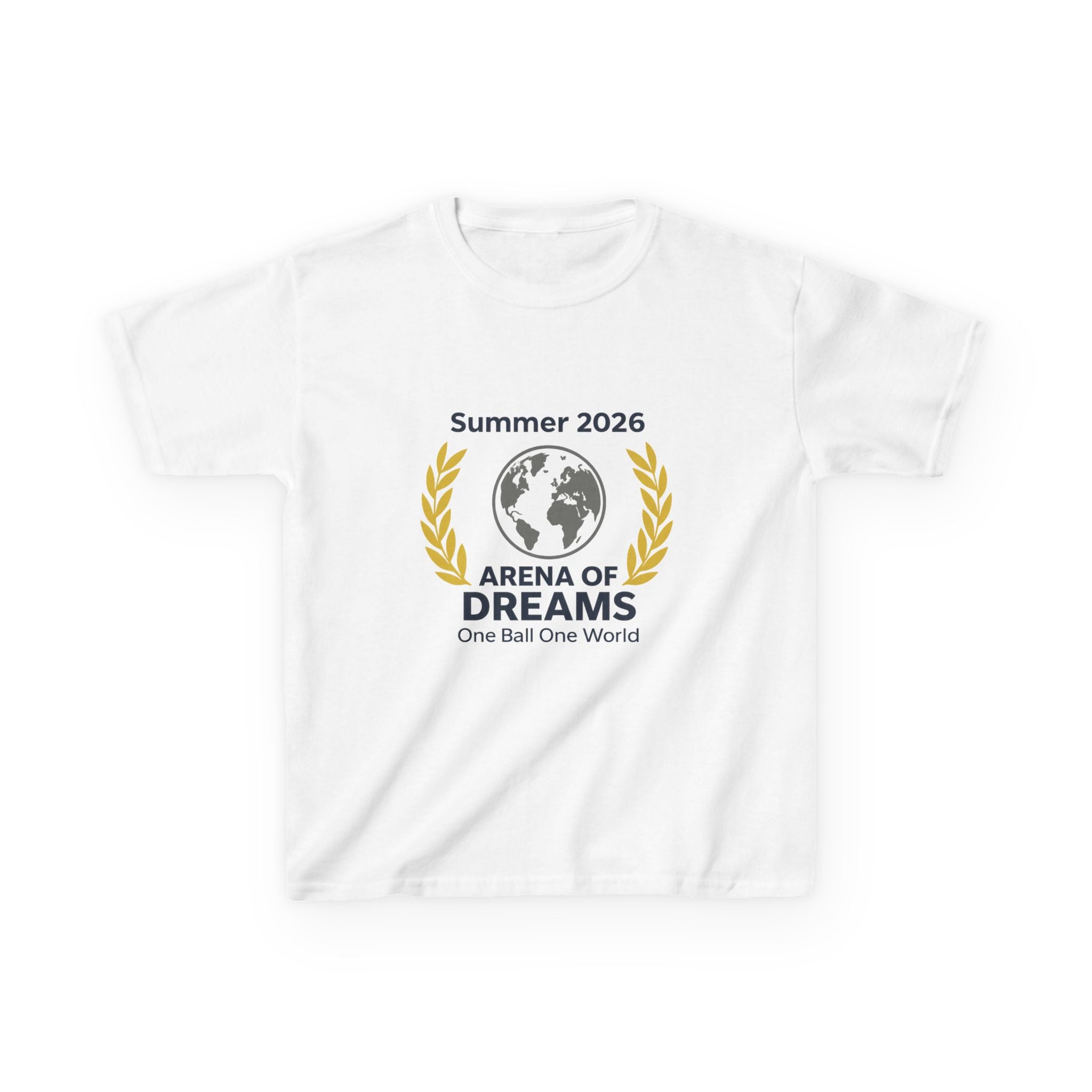 Kids Tee — "Arena of Dreams" Summer 2026 Globe Logo