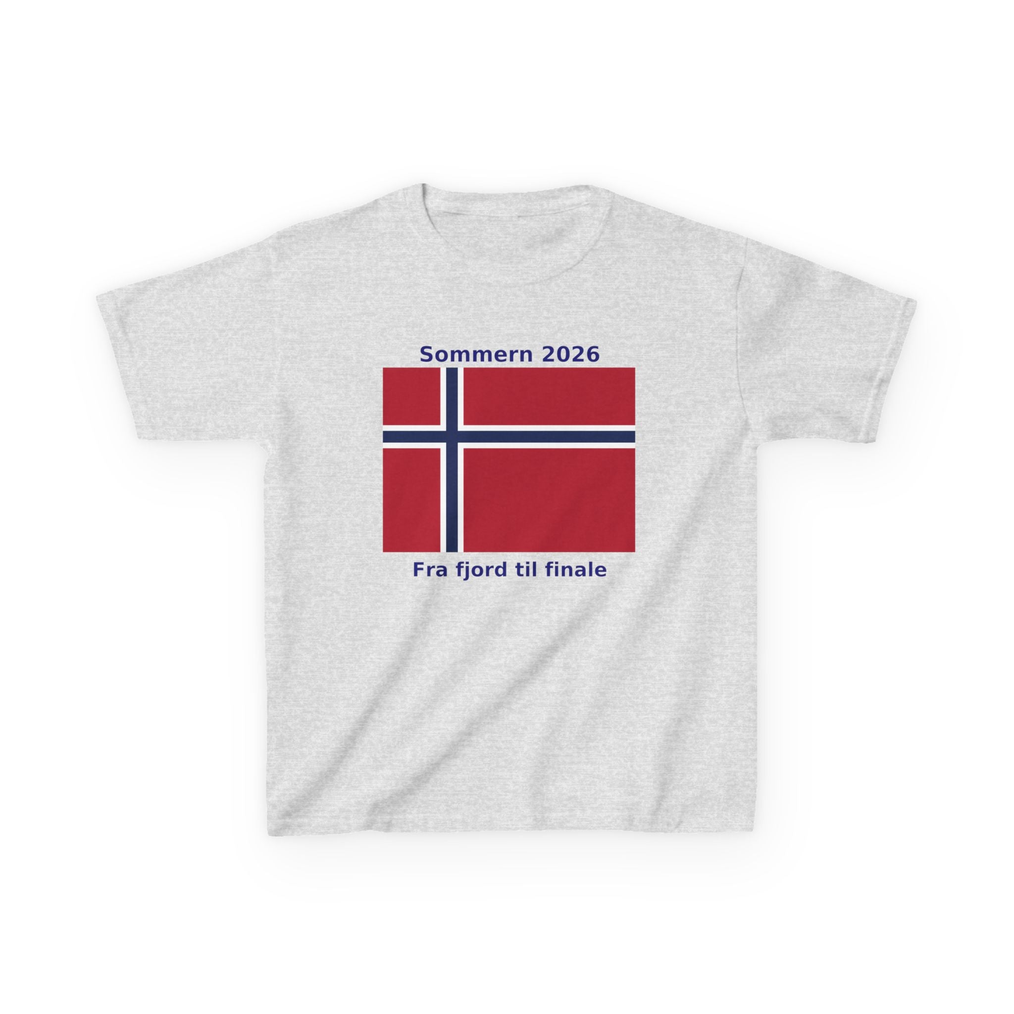 Kids T‑Shirt — Norwegian Flag «Sommern 2026» (Fra fjord til finale)