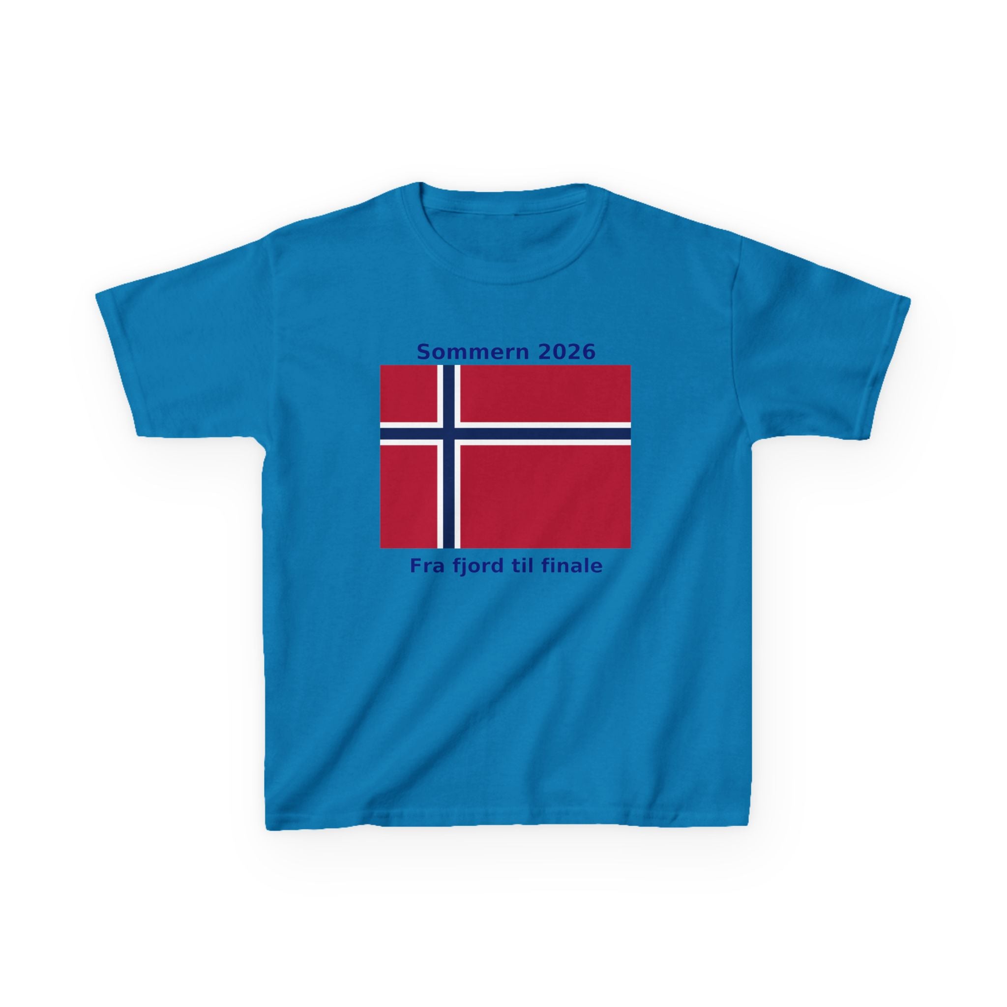 Kids T‑Shirt — Norwegian Flag «Sommern 2026» (Fra fjord til finale)