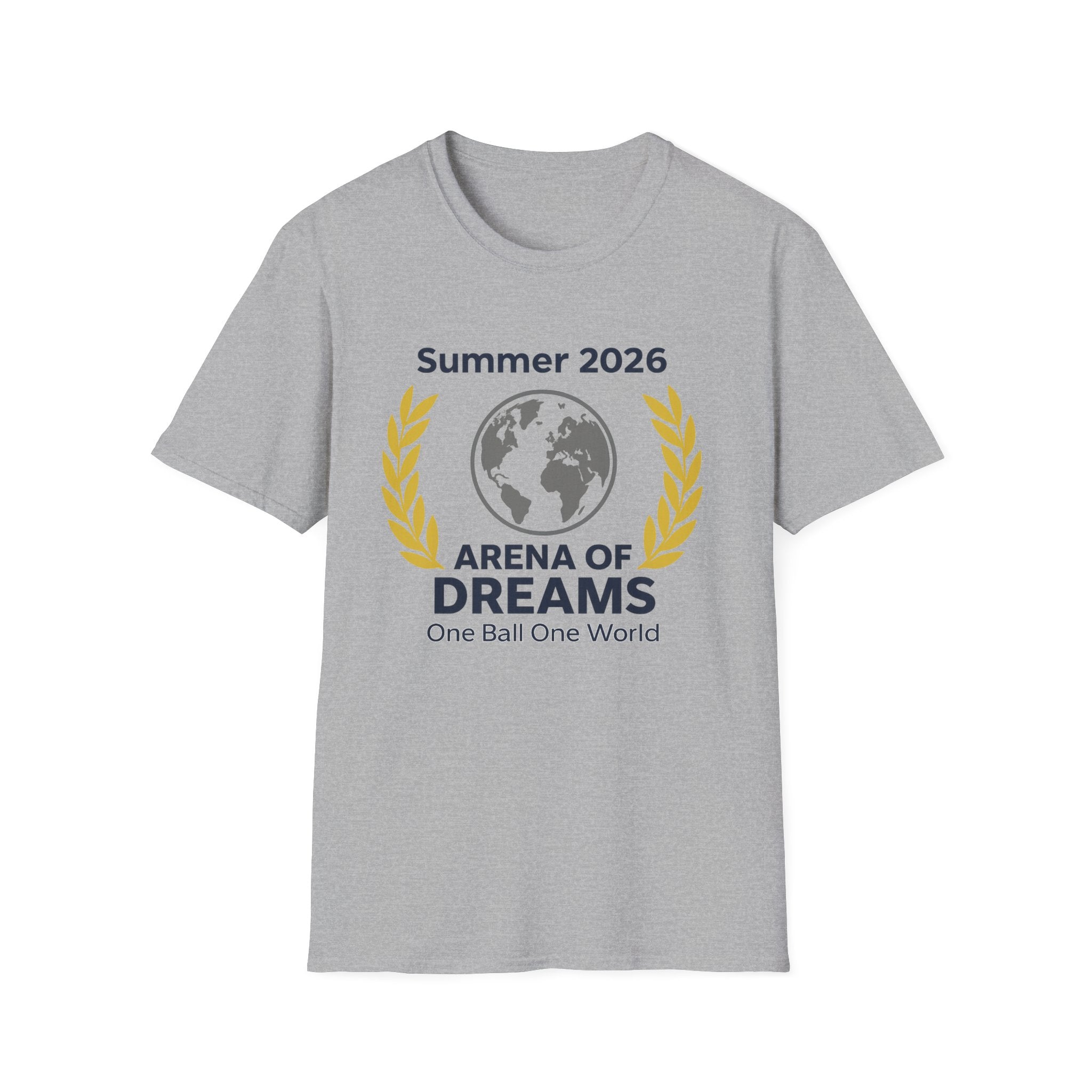Arena of Dreams 2026 T-Shirt — 'One Ball One World' Summer Soccer Fan Tee