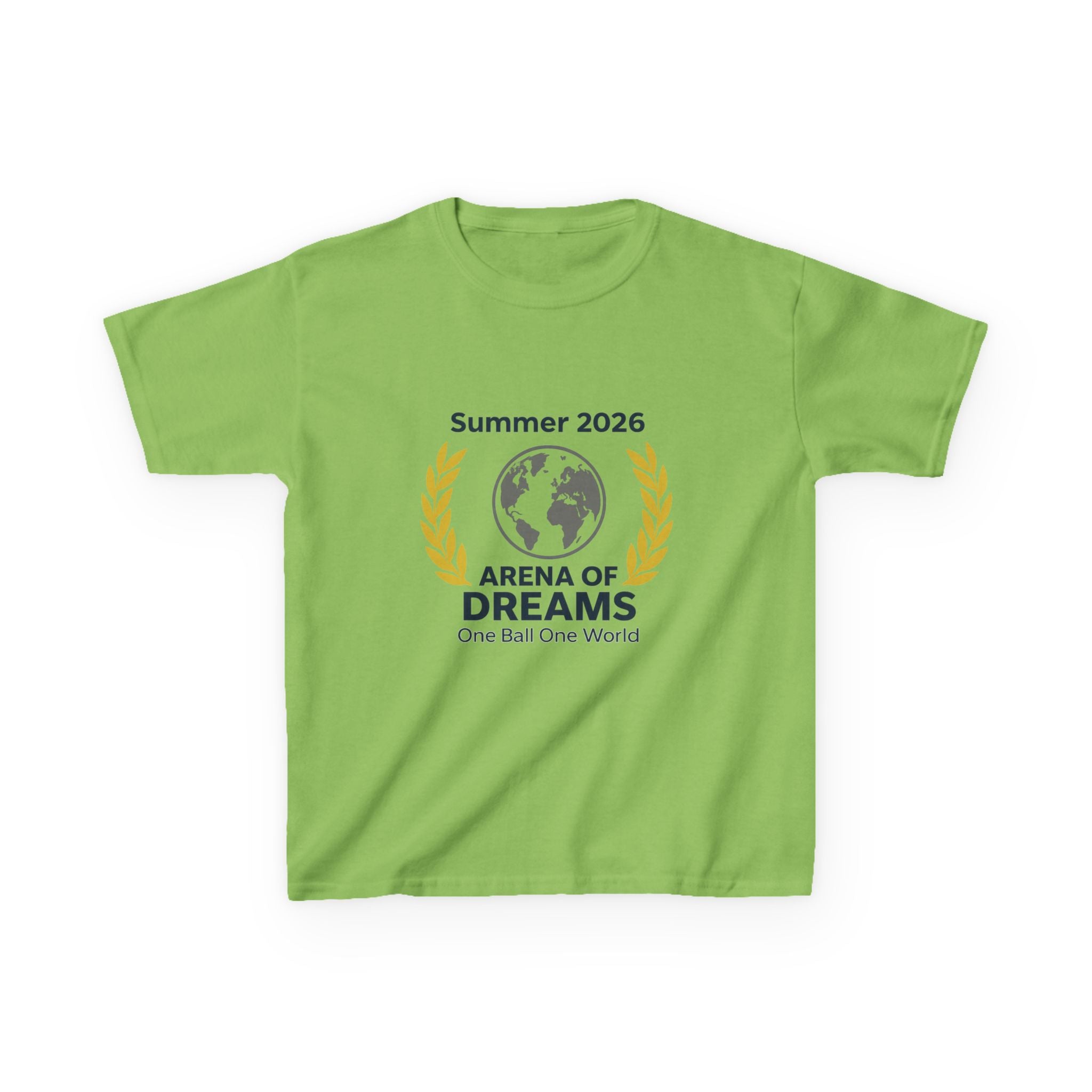 Kids Tee — "Arena of Dreams" Summer 2026 Globe Logo
