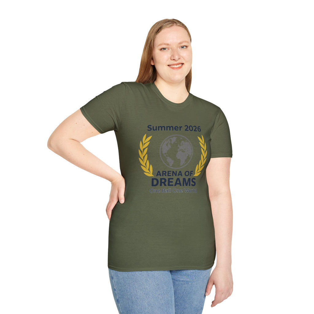 Arena of Dreams 2026 T-Shirt — 'One Ball One World' Summer Soccer Fan Tee