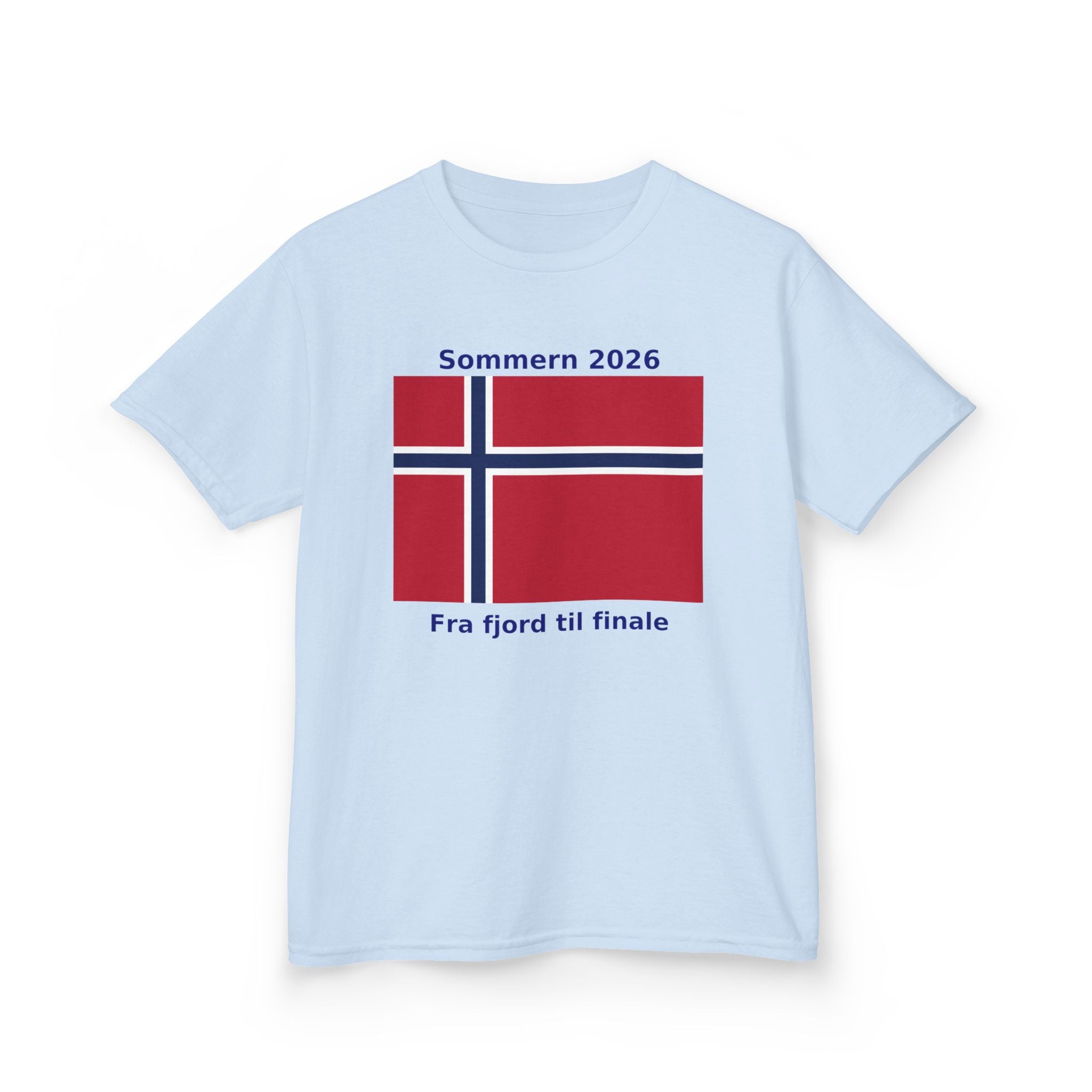 Kids T‑Shirt — Norwegian Flag «Sommern 2026» (Fra fjord til finale)