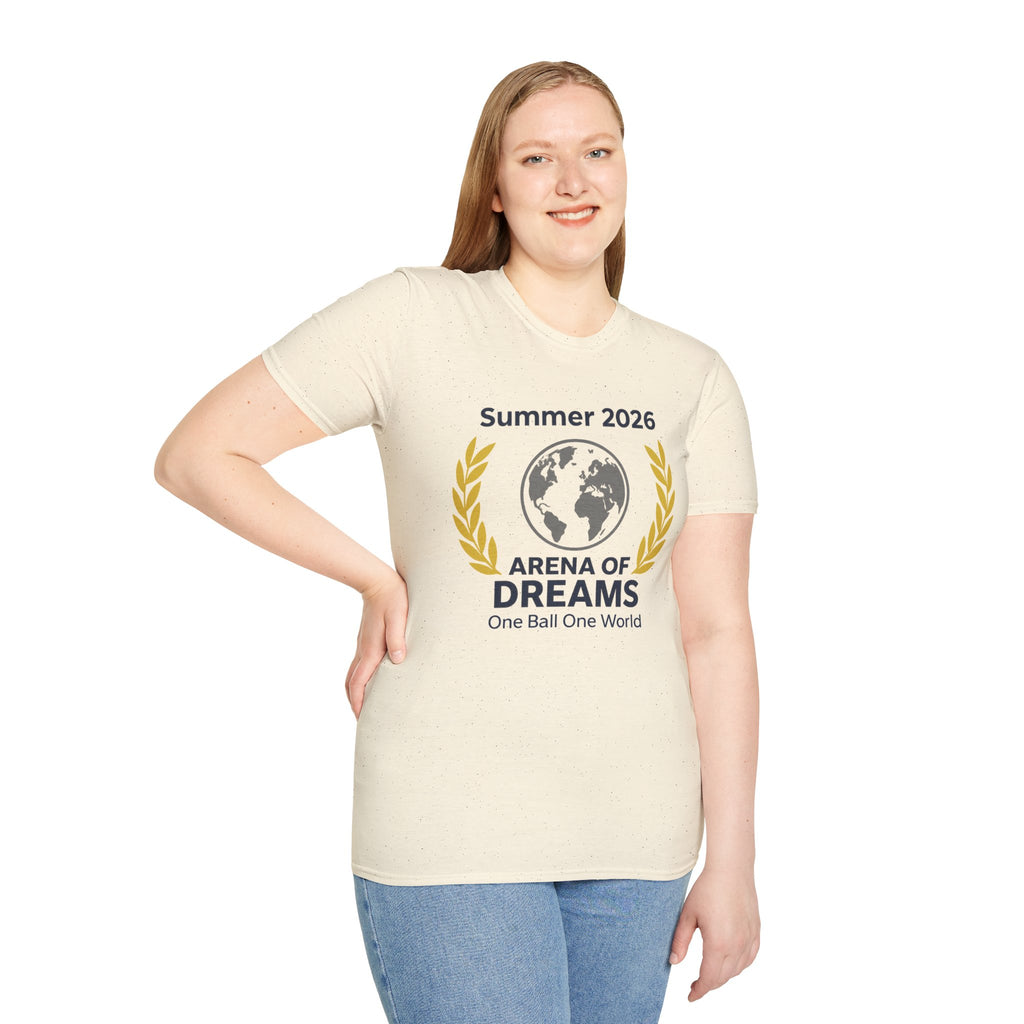 Arena of Dreams 2026 T-Shirt — 'One Ball One World' Summer Soccer Fan Tee