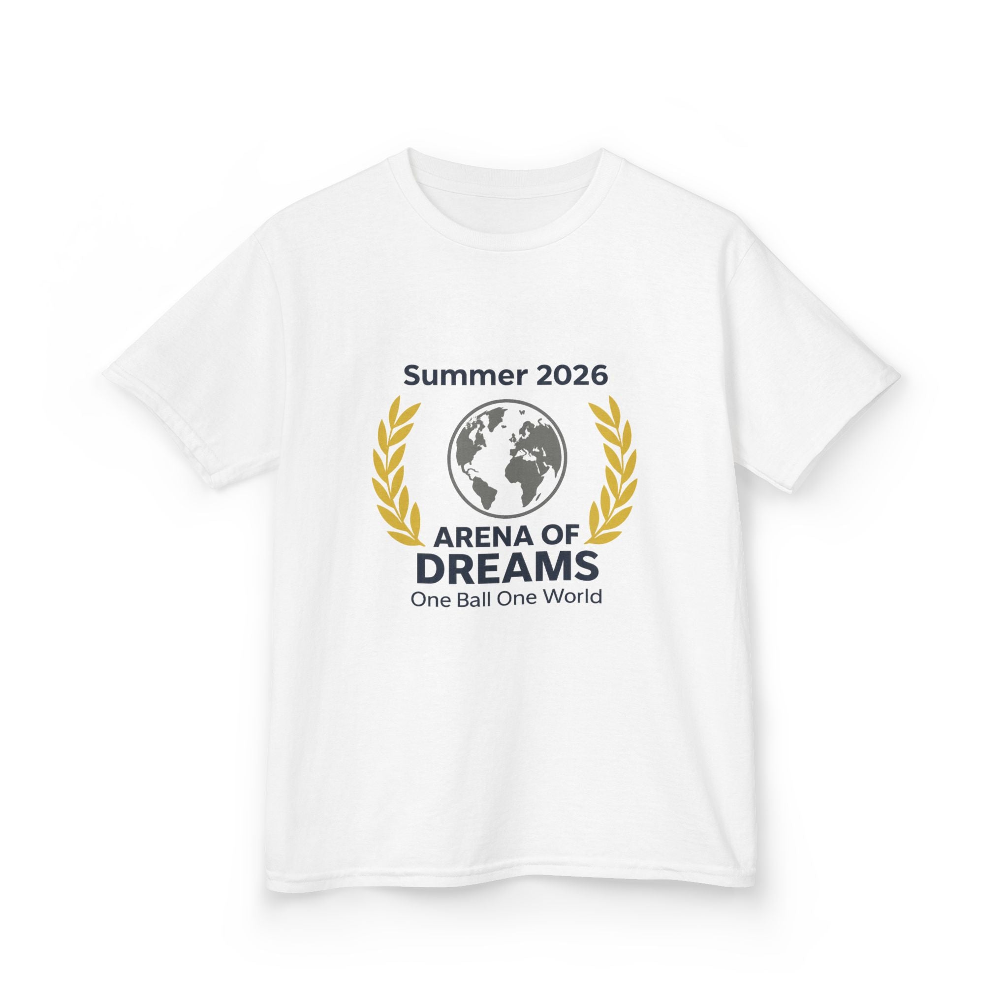 Kids Tee — "Arena of Dreams" Summer 2026 Globe Logo