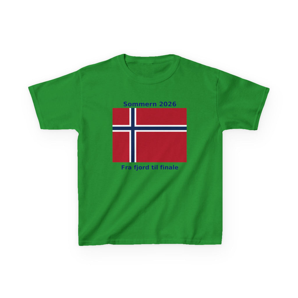 Kids T‑Shirt — Norwegian Flag «Sommern 2026» (Fra fjord til finale)