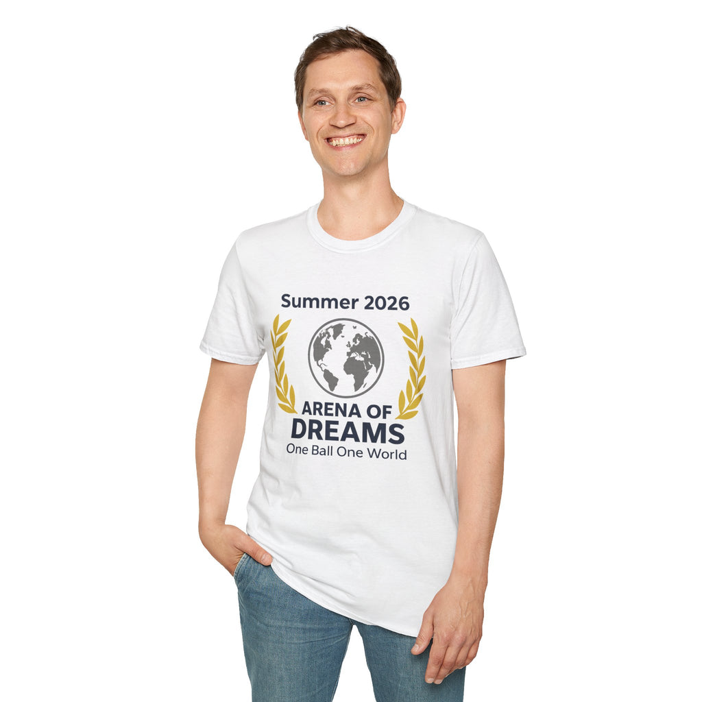 Arena of Dreams 2026 T-Shirt — 'One Ball One World' Summer Soccer Fan Tee