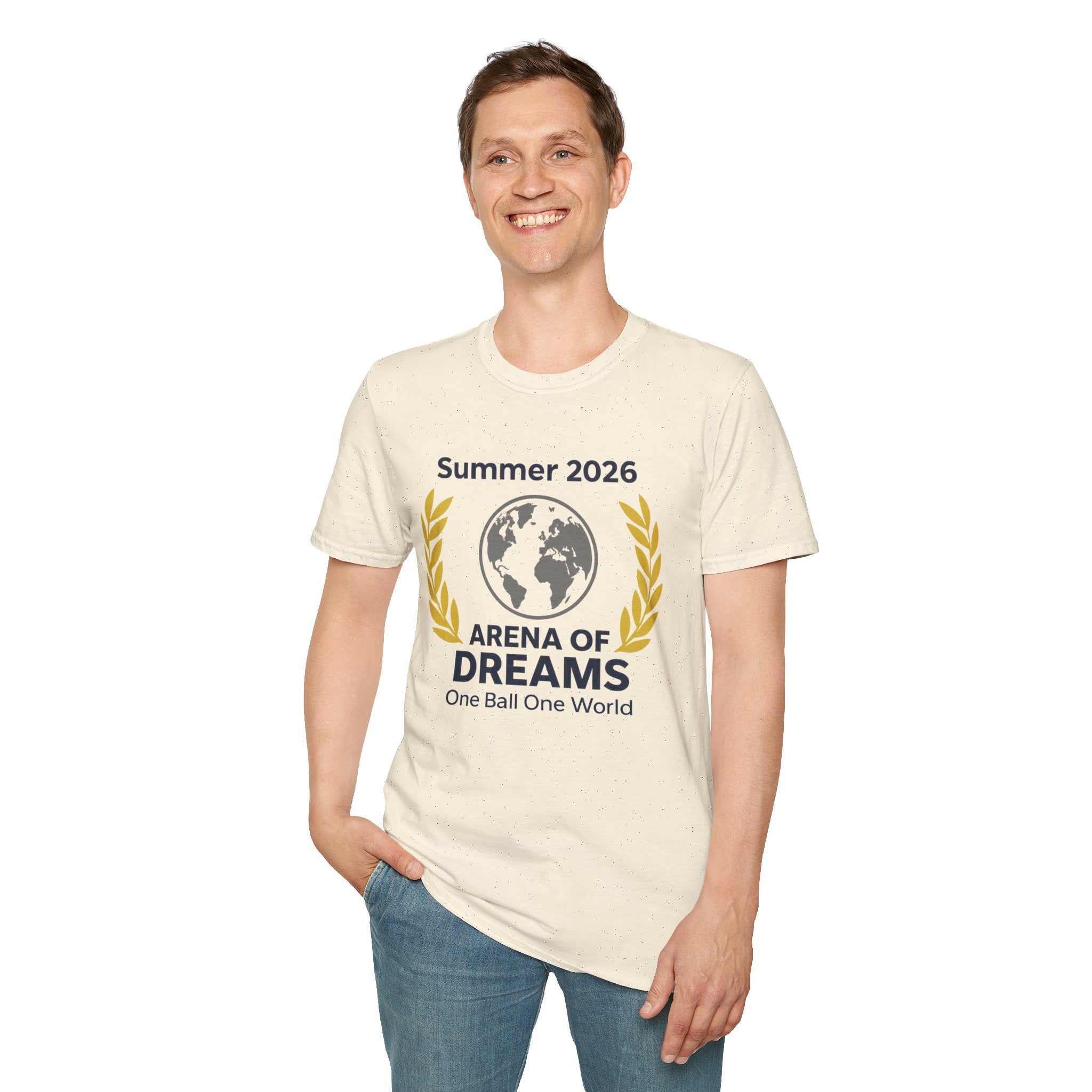 Arena of Dreams 2026 T-Shirt — 'One Ball One World' Summer Soccer Fan Tee
