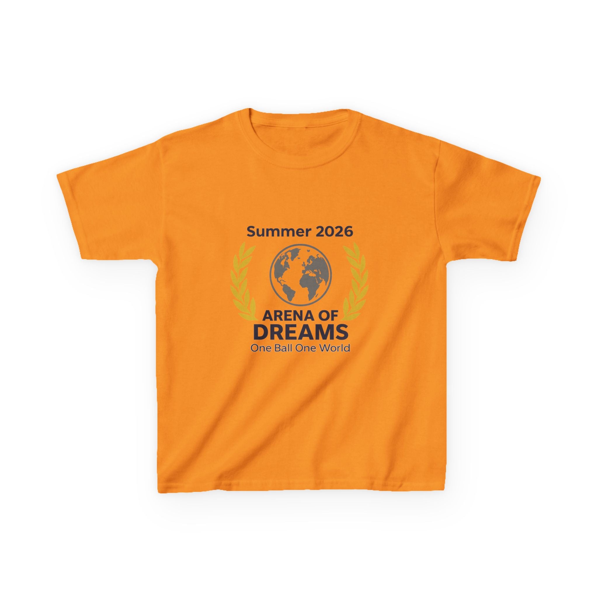 Kids Tee — "Arena of Dreams" Summer 2026 Globe Logo
