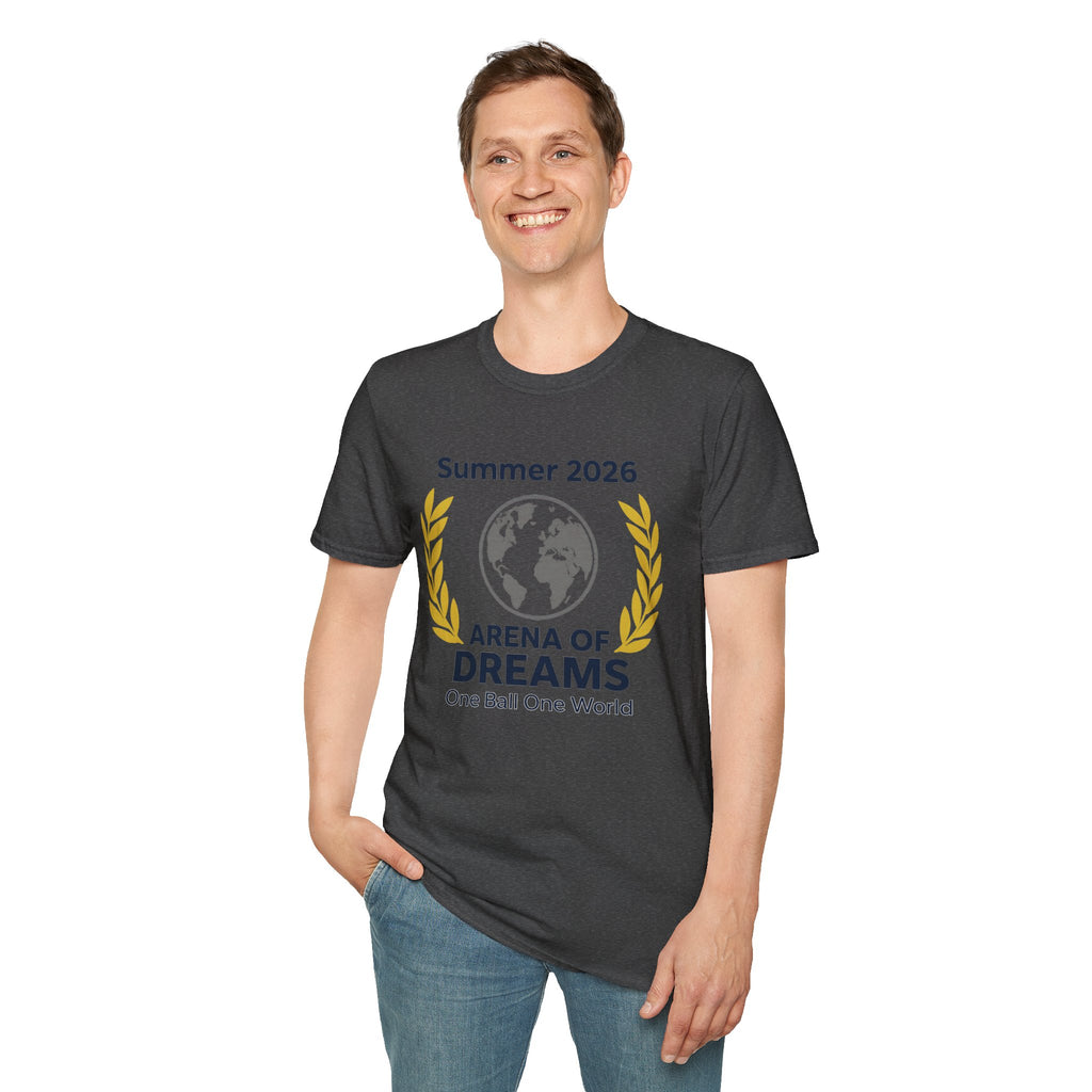 Arena of Dreams 2026 T-Shirt — 'One Ball One World' Summer Soccer Fan Tee