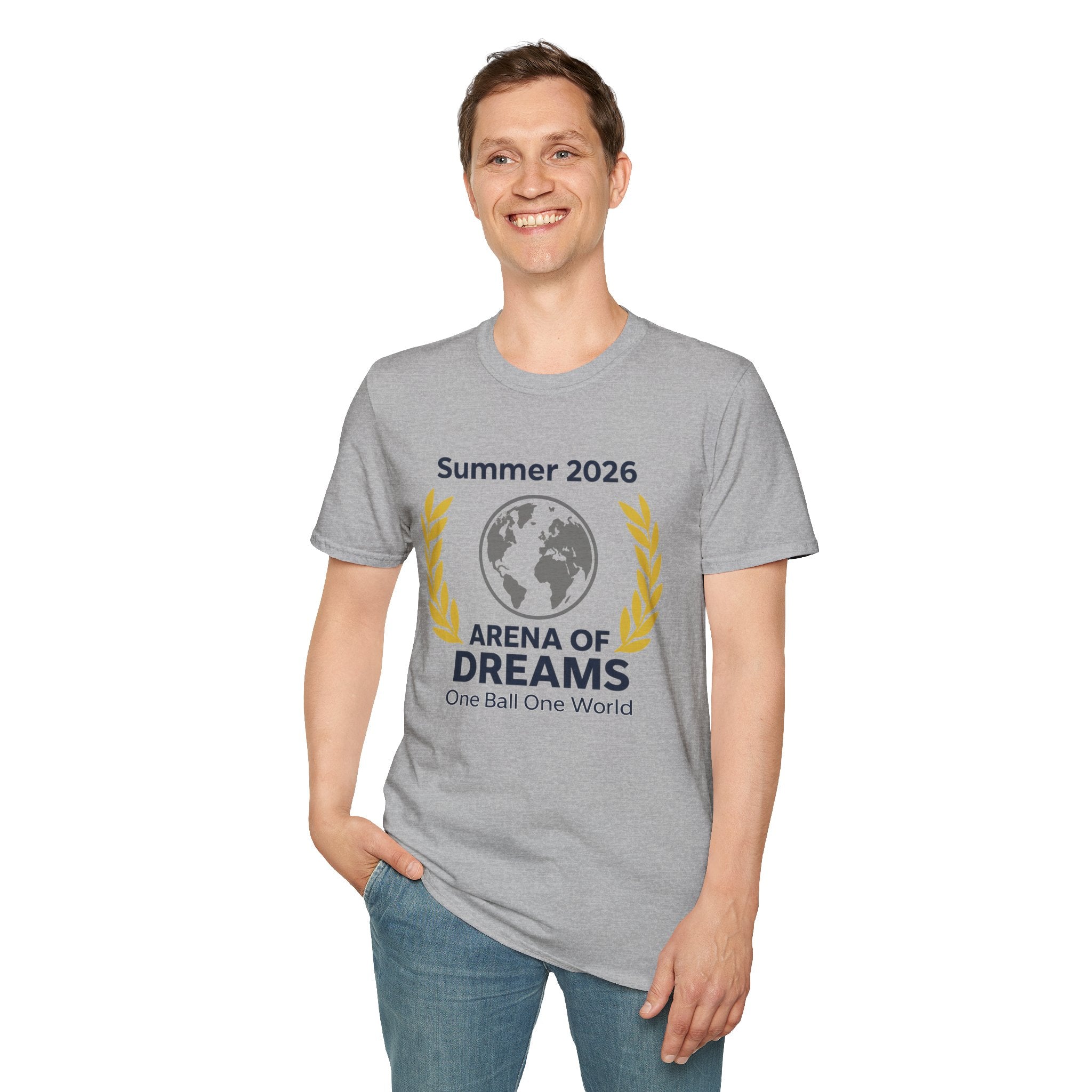 Arena of Dreams 2026 T-Shirt — 'One Ball One World' Summer Soccer Fan Tee