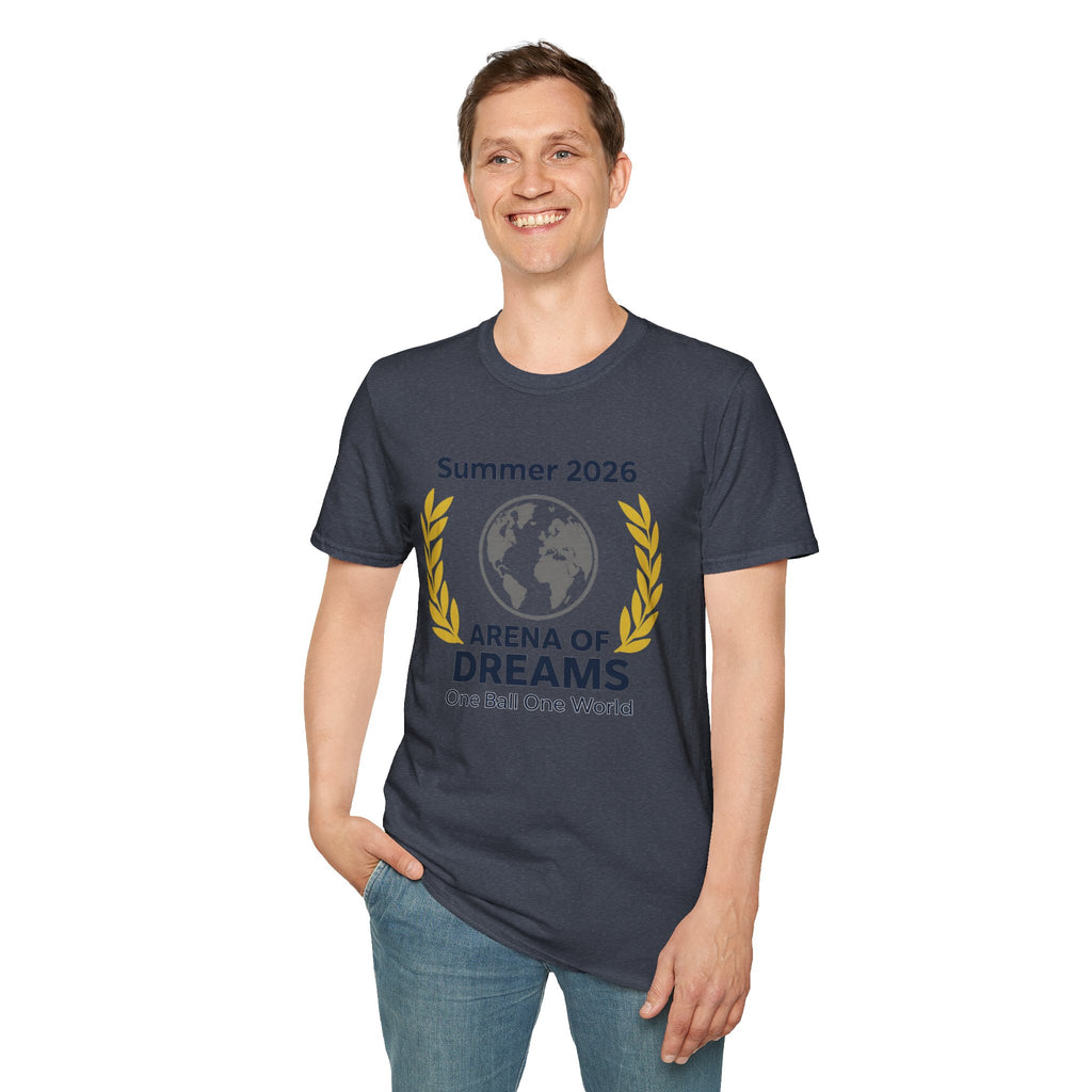 Arena of Dreams 2026 T-Shirt — 'One Ball One World' Summer Soccer Fan Tee