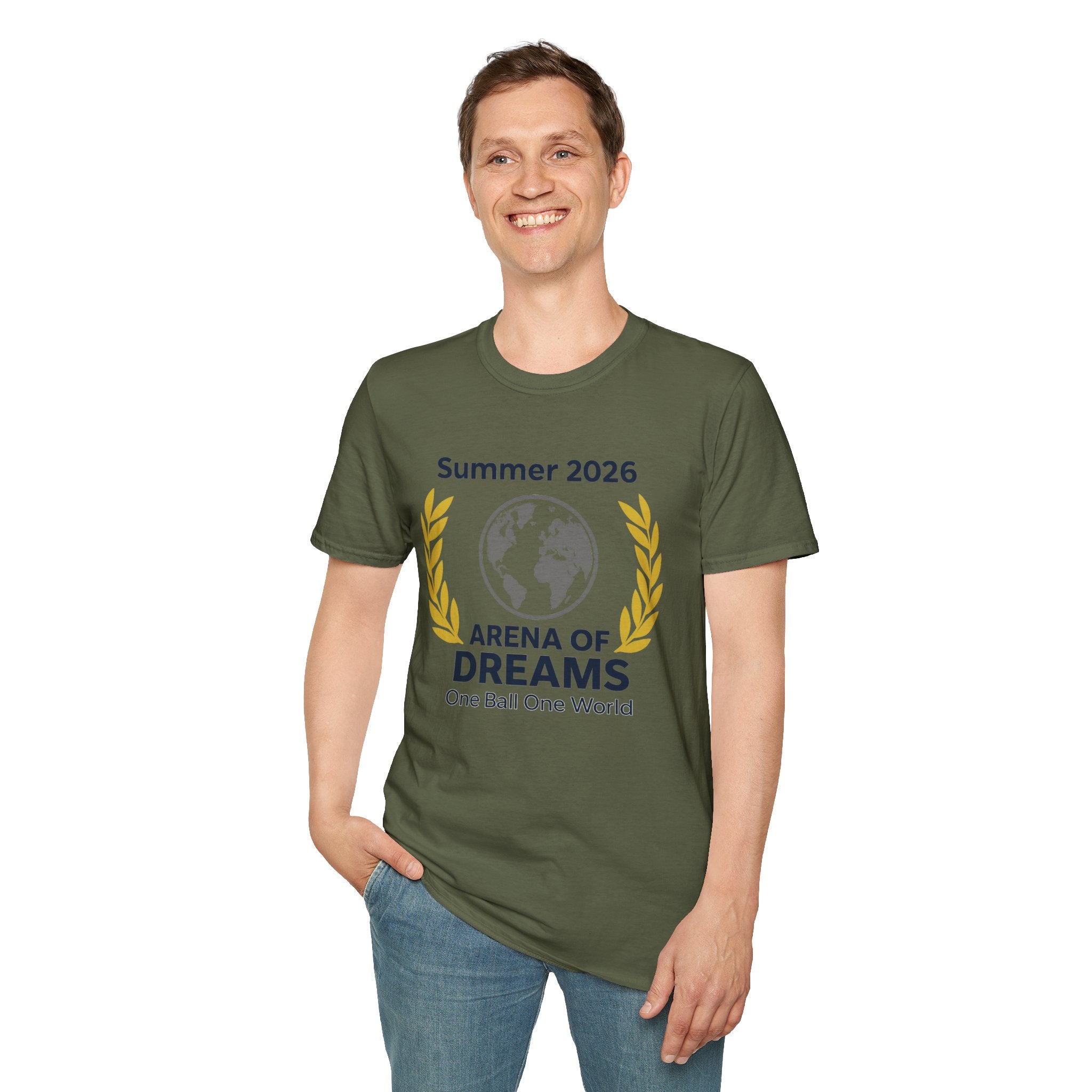 Arena of Dreams 2026 T-Shirt — 'One Ball One World' Summer Soccer Fan Tee