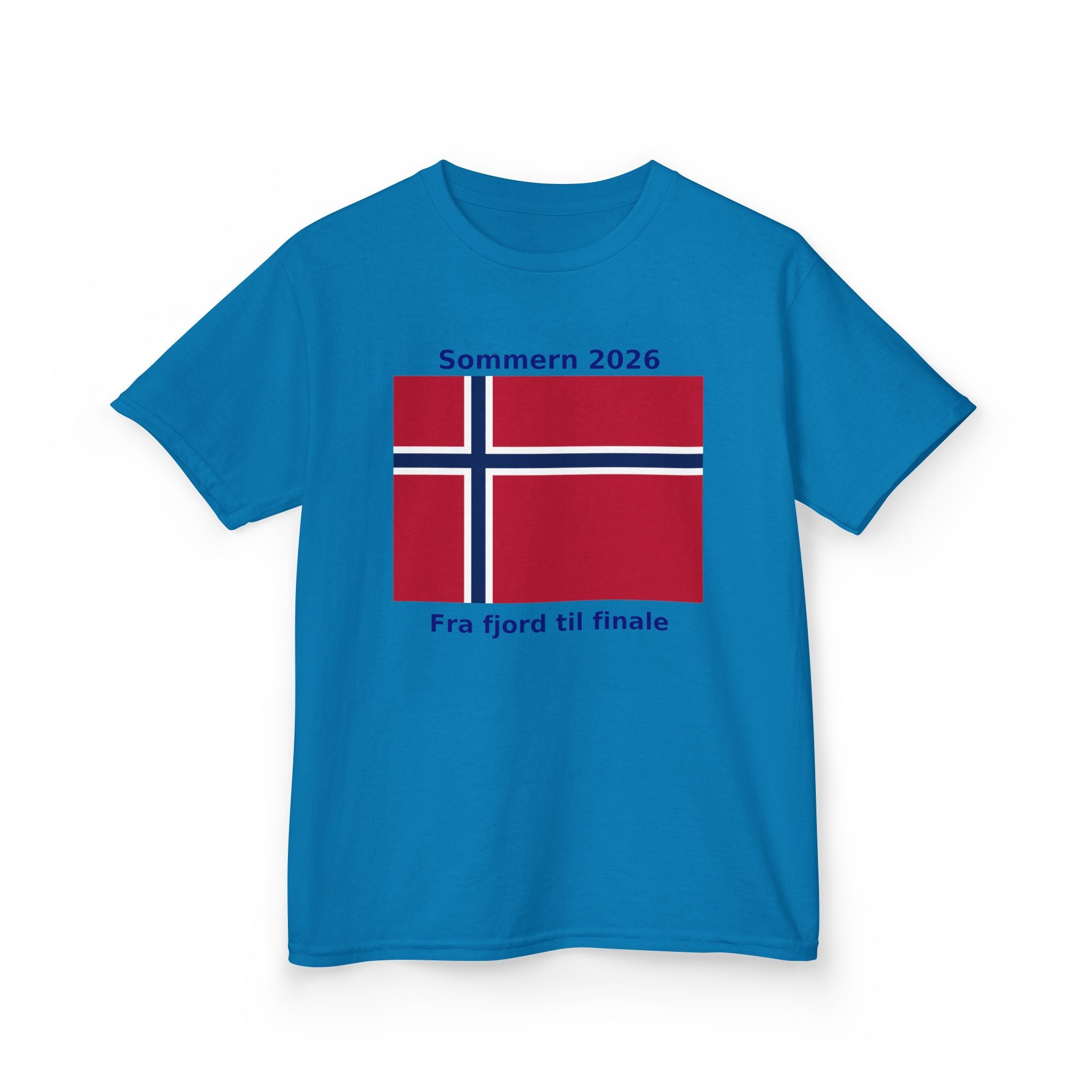 Kids T‑Shirt — Norwegian Flag «Sommern 2026» (Fra fjord til finale)