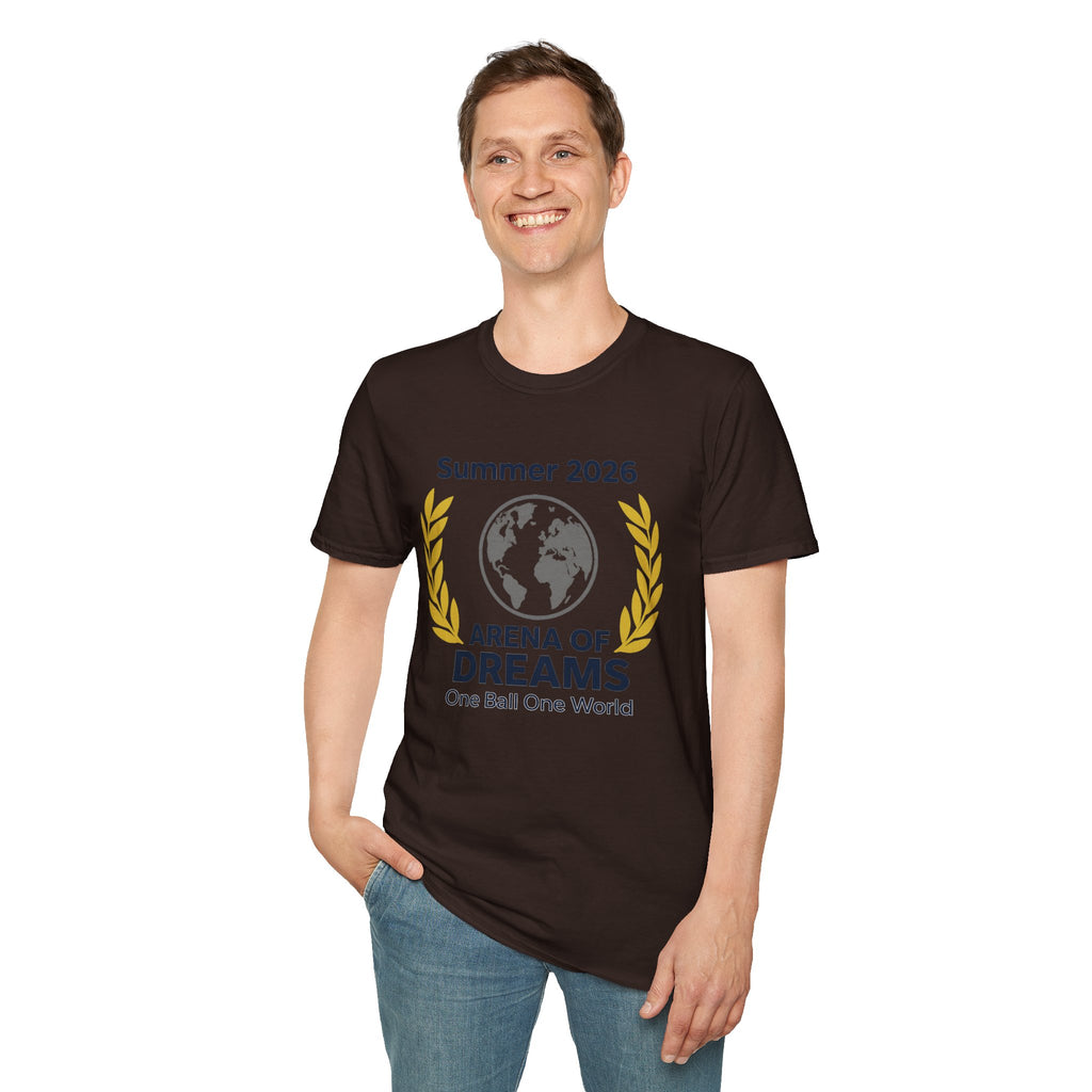 Arena of Dreams 2026 T-Shirt — 'One Ball One World' Summer Soccer Fan Tee