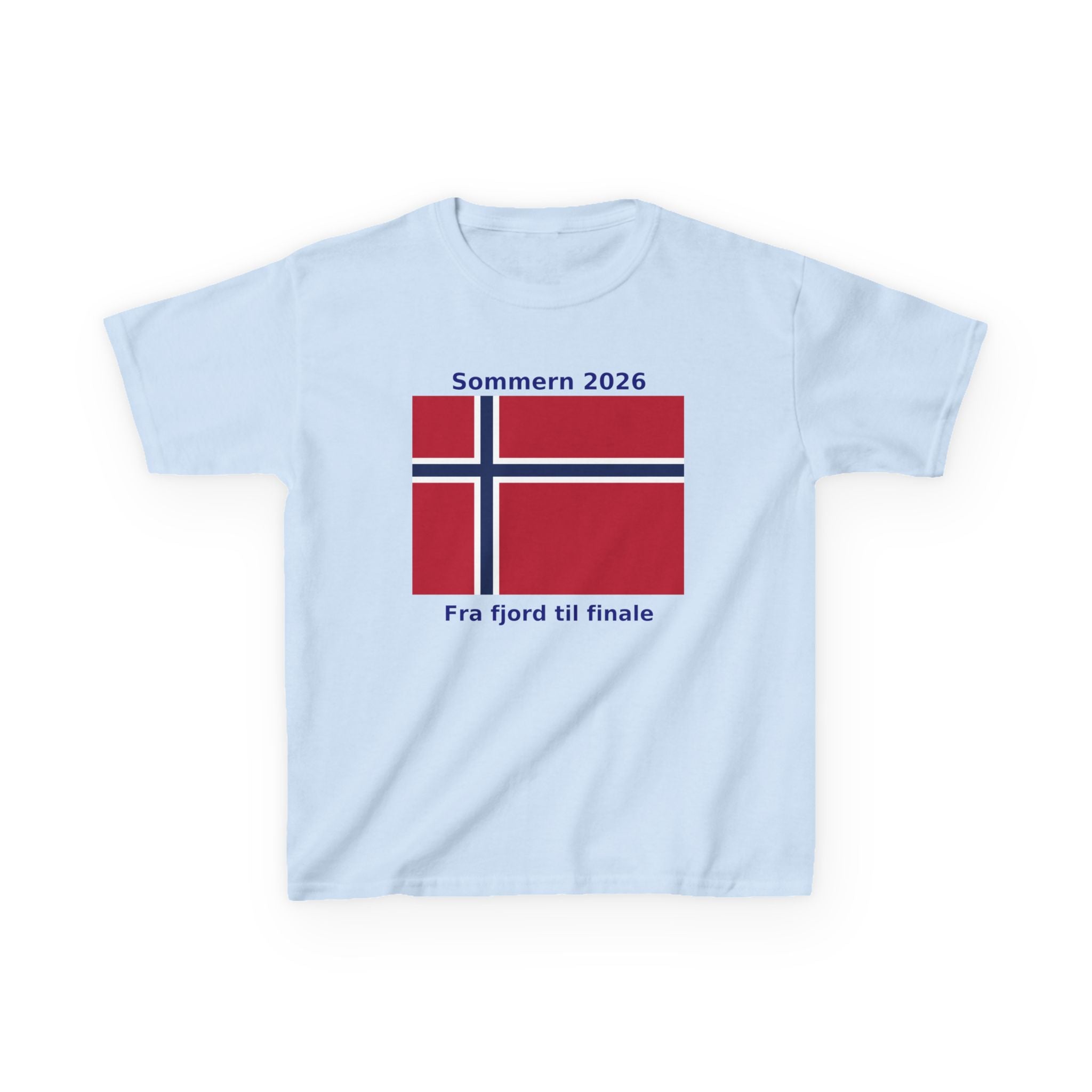Kids T‑Shirt — Norwegian Flag «Sommern 2026» (Fra fjord til finale)