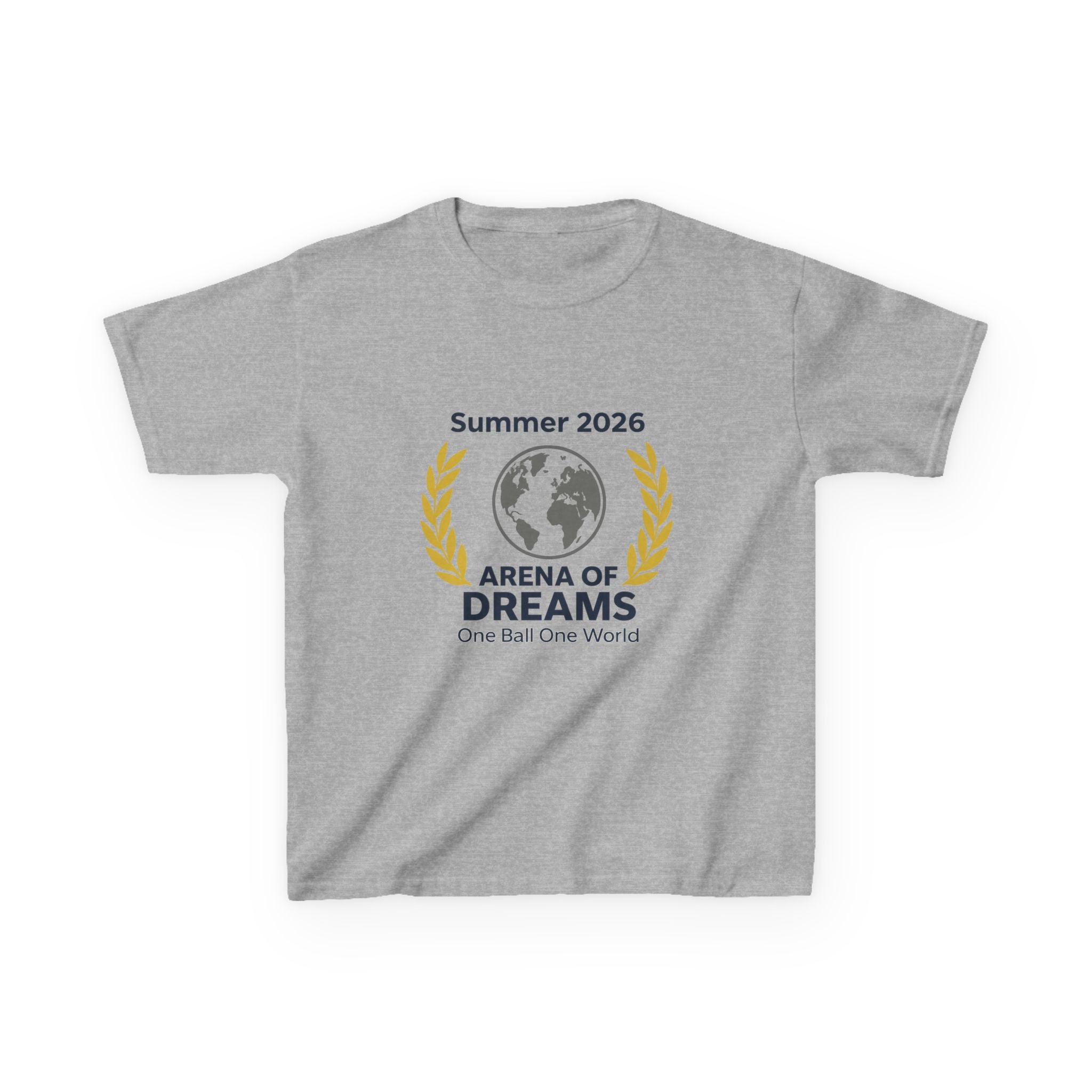Kids Tee — "Arena of Dreams" Summer 2026 Globe Logo