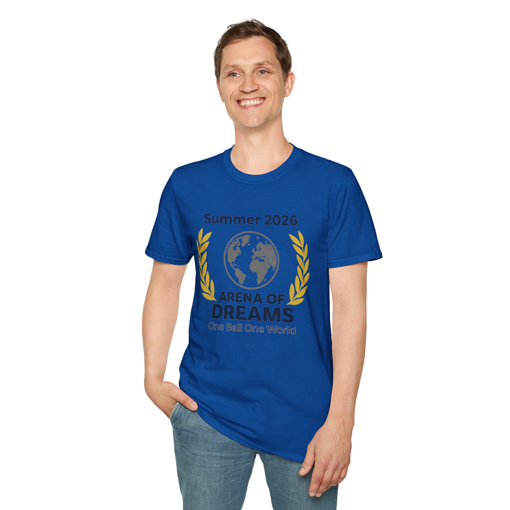 Arena of Dreams 2026 T-Shirt — 'One Ball One World' Summer Soccer Fan Tee