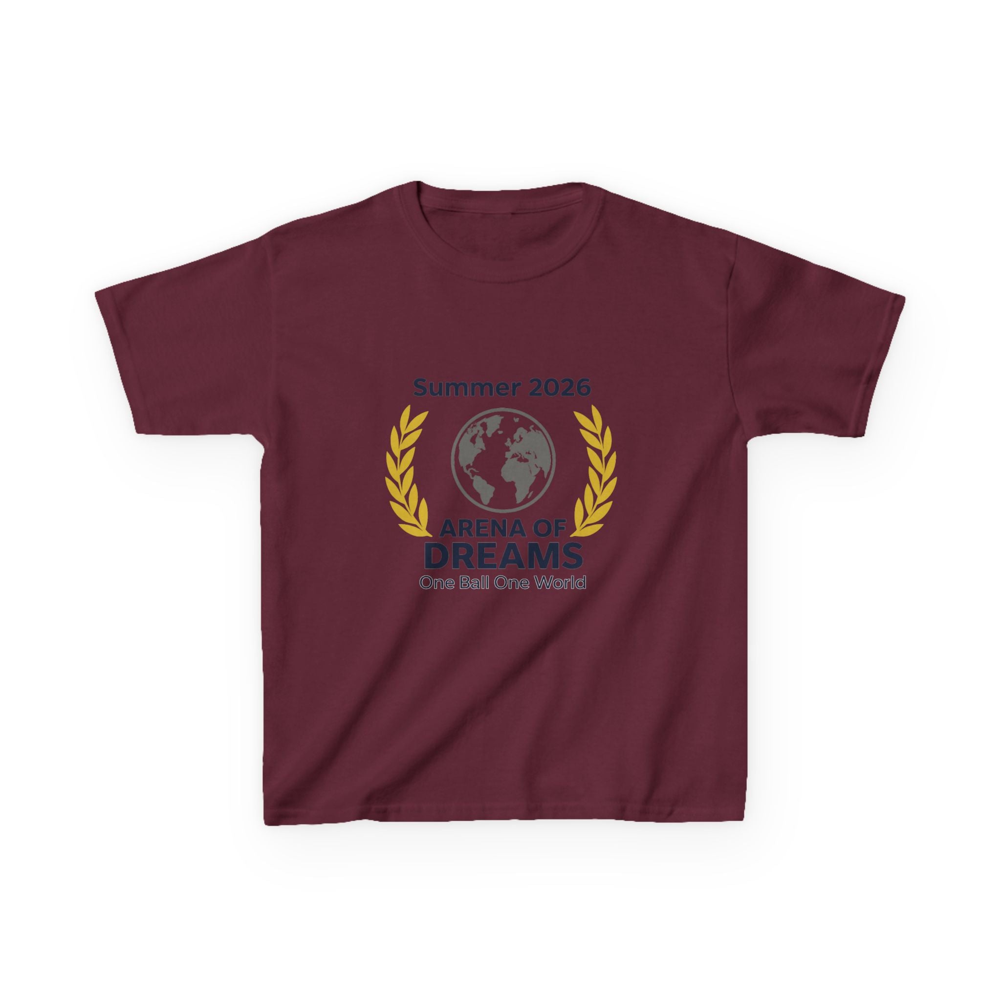 Kids Tee — "Arena of Dreams" Summer 2026 Globe Logo