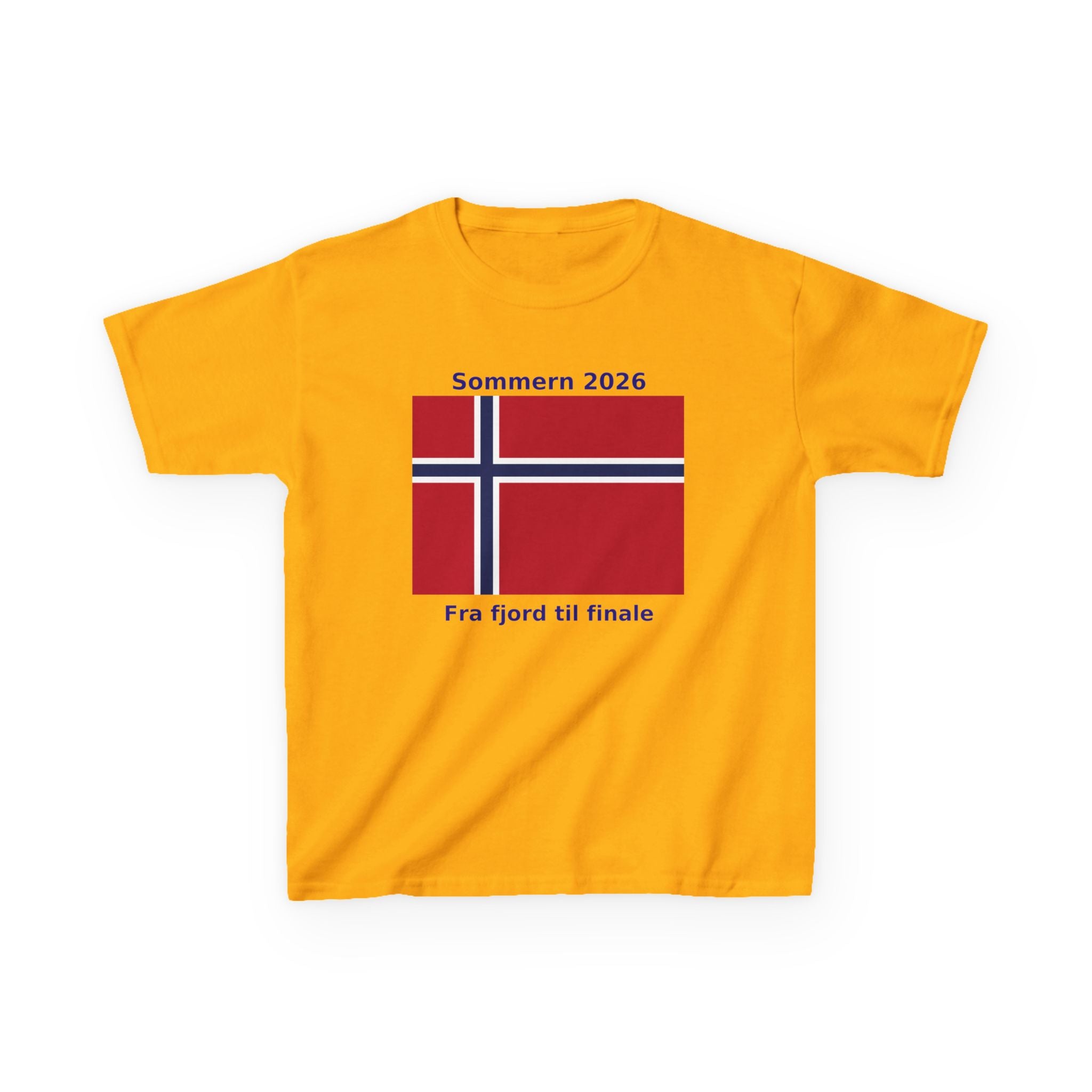 Kids T‑Shirt — Norwegian Flag «Sommern 2026» (Fra fjord til finale)