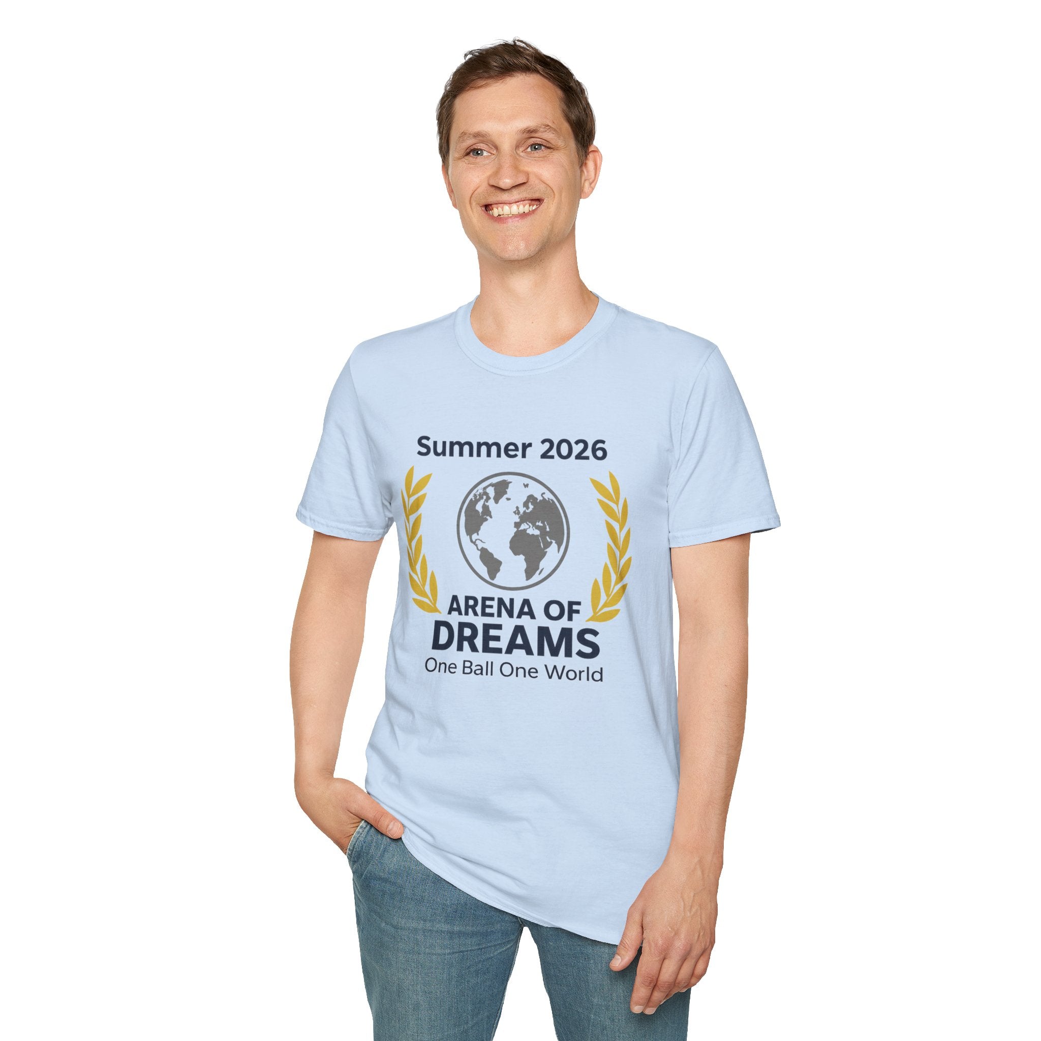 Arena of Dreams 2026 T-Shirt — 'One Ball One World' Summer Soccer Fan Tee