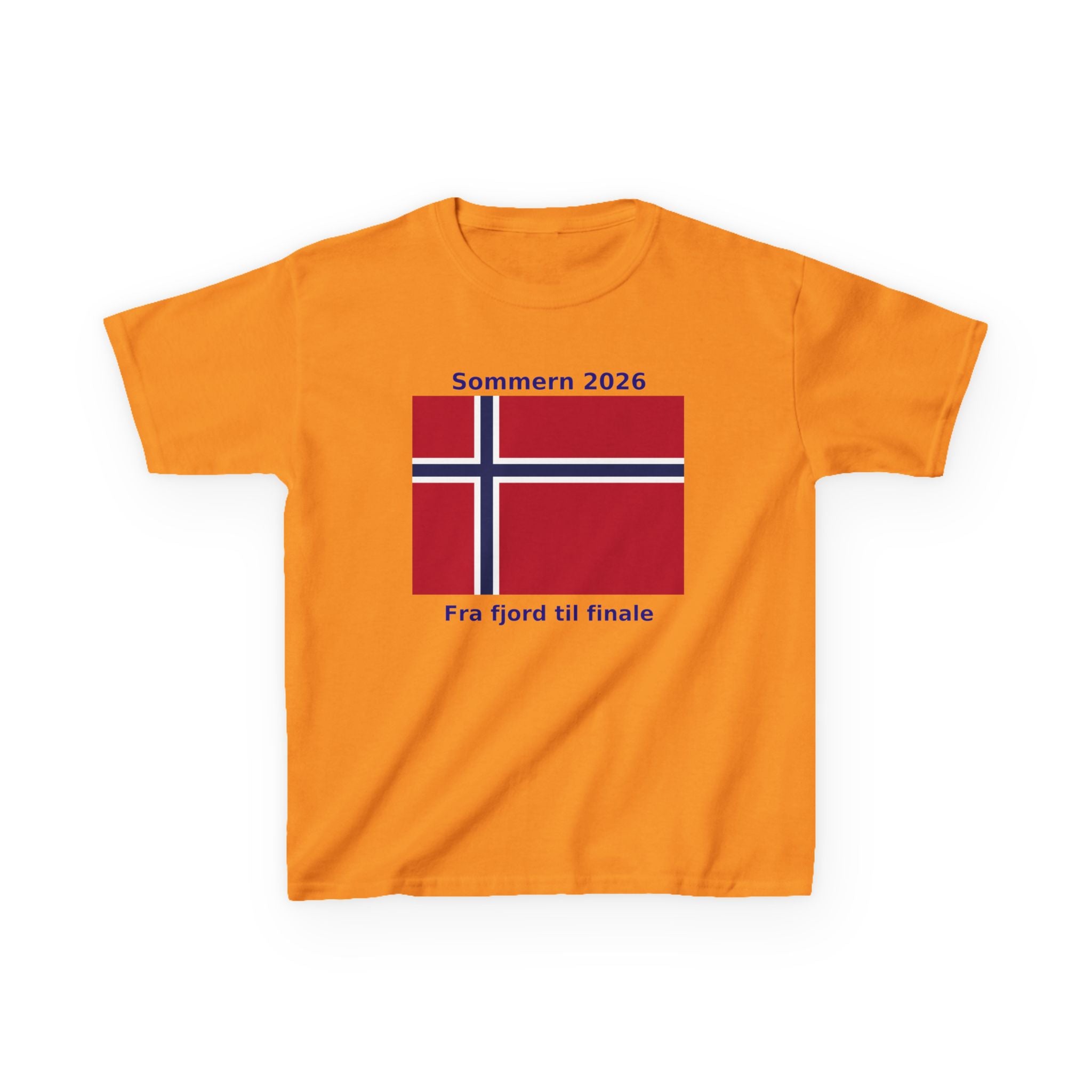 Kids T‑Shirt — Norwegian Flag «Sommern 2026» (Fra fjord til finale)