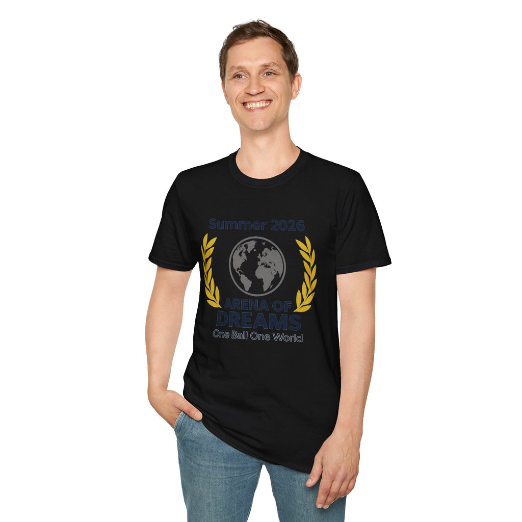 Arena of Dreams 2026 T-Shirt — 'One Ball One World' Summer Soccer Fan Tee