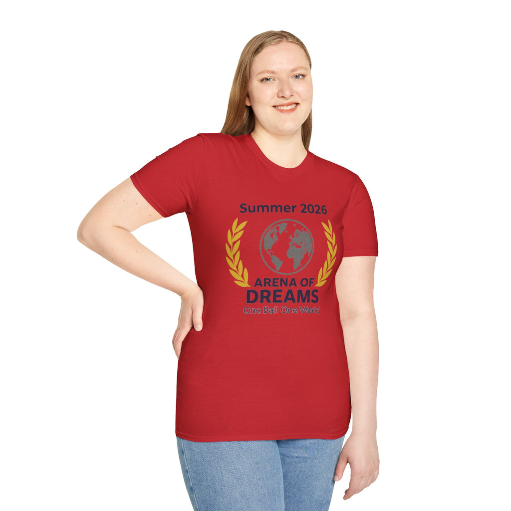 Arena of Dreams 2026 T-Shirt — 'One Ball One World' Summer Soccer Fan Tee