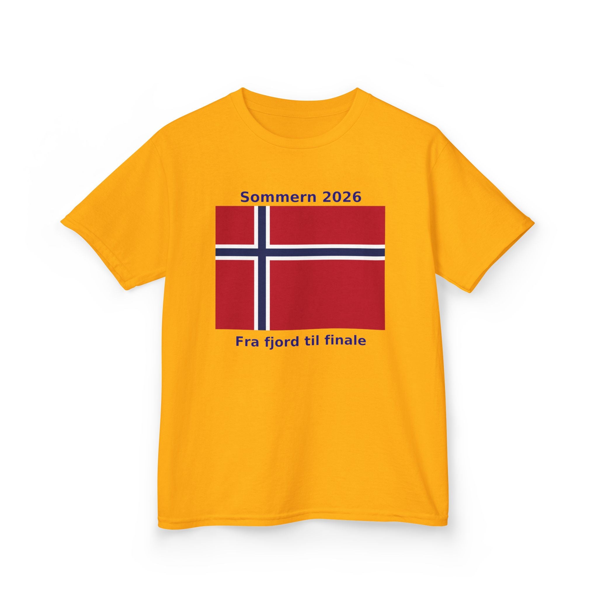 Kids T‑Shirt — Norwegian Flag «Sommern 2026» (Fra fjord til finale)